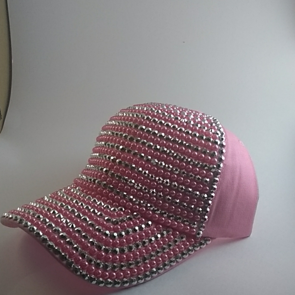 Ashley collection Cap Pink with silver rinestones